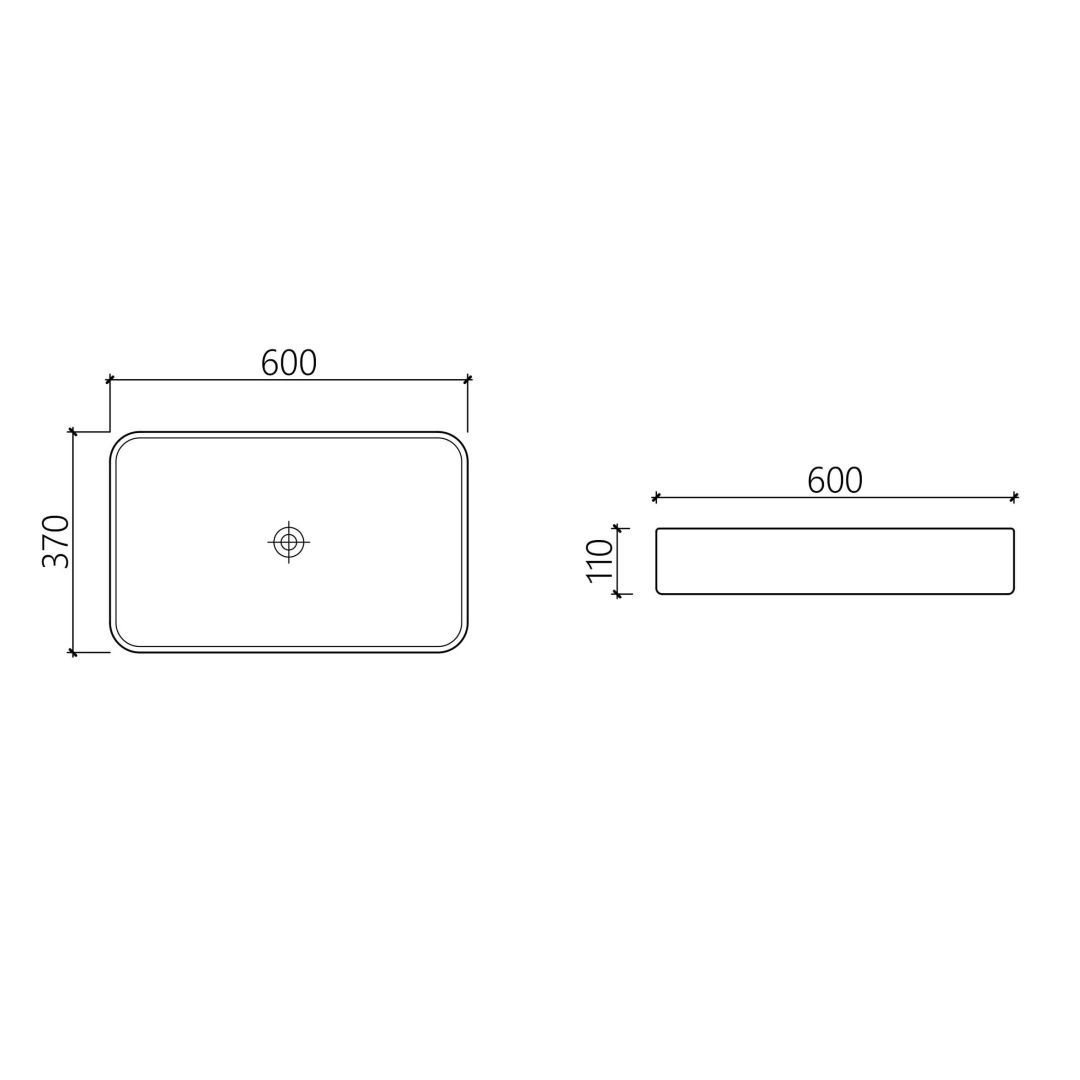 Приобрести hayzburg накладная раковина чаша 60х37 см, графит hb-0035-60mdh
