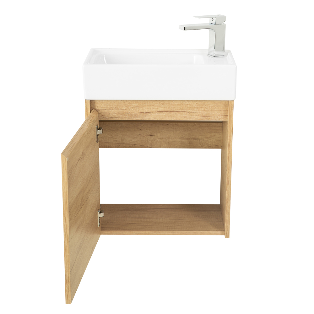 Приобрести belbagno тумба с раковиной kraft mini 50 см, подвесная rovere nebrasca nature левосторонняя, белая раковина