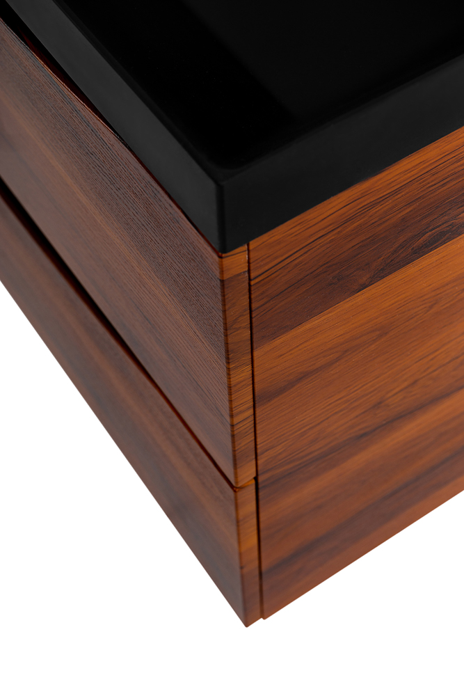 Приобрести belbagno тумба с раковиной marino 80 см, подвесная rovere cillegio, чёрная раковина