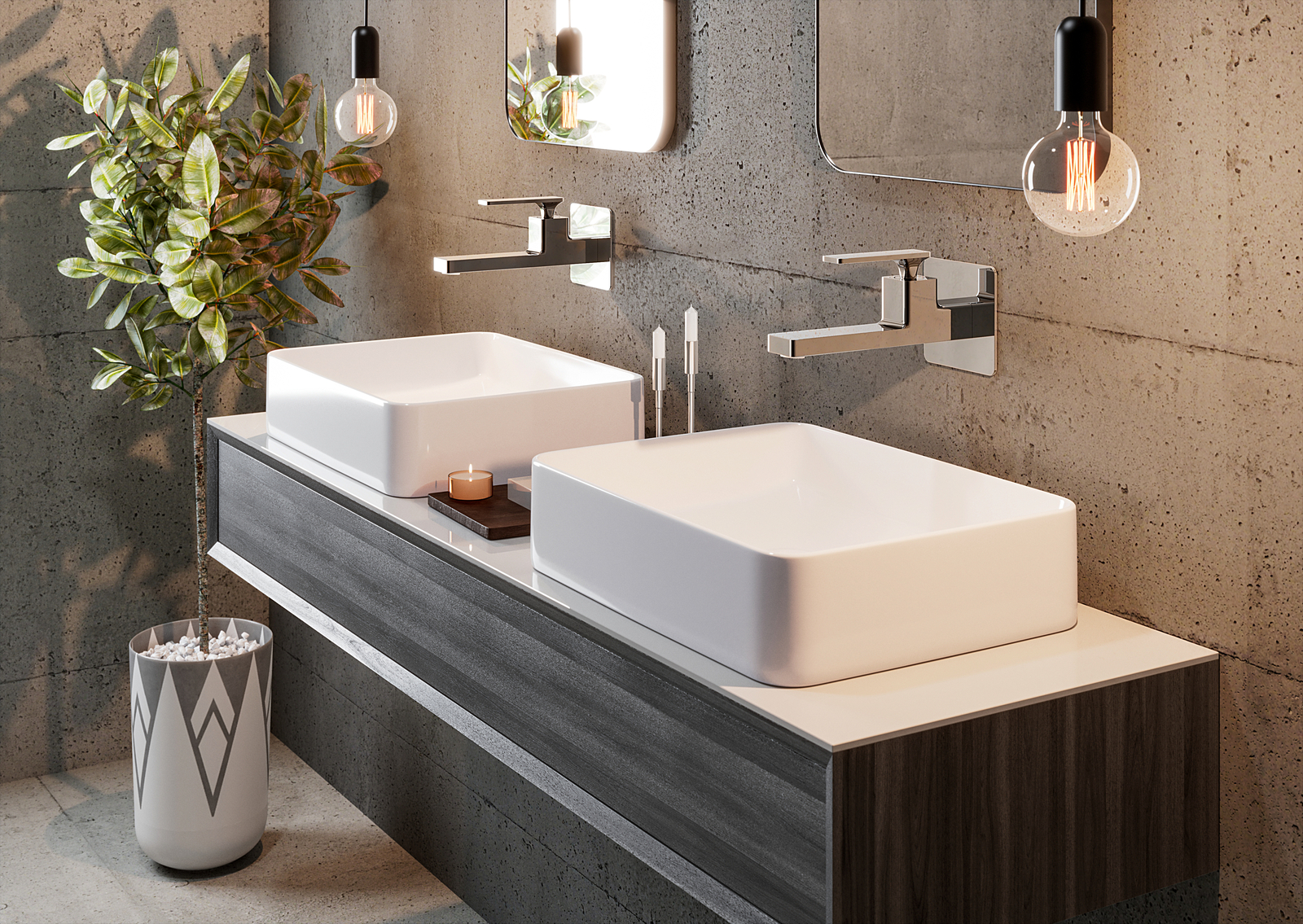 Приобрести смеситель для раковины встроенный timo torne 4372/00sm хром