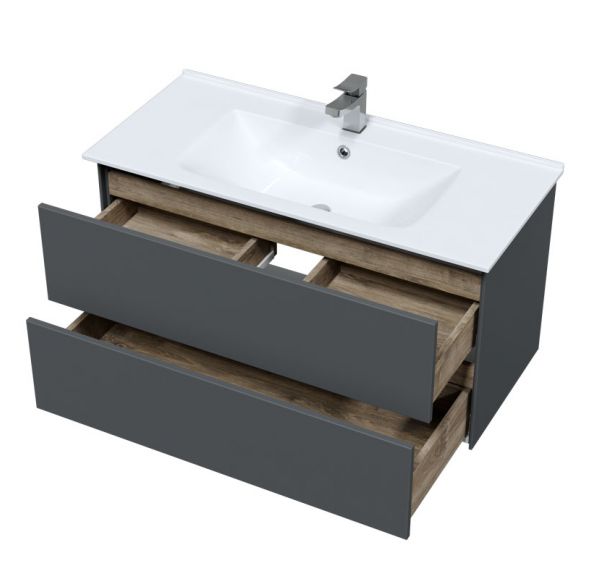 Приобрести sole тумба подвесная ultra 100 см с раковиной more 100, серая матовая ут000068497