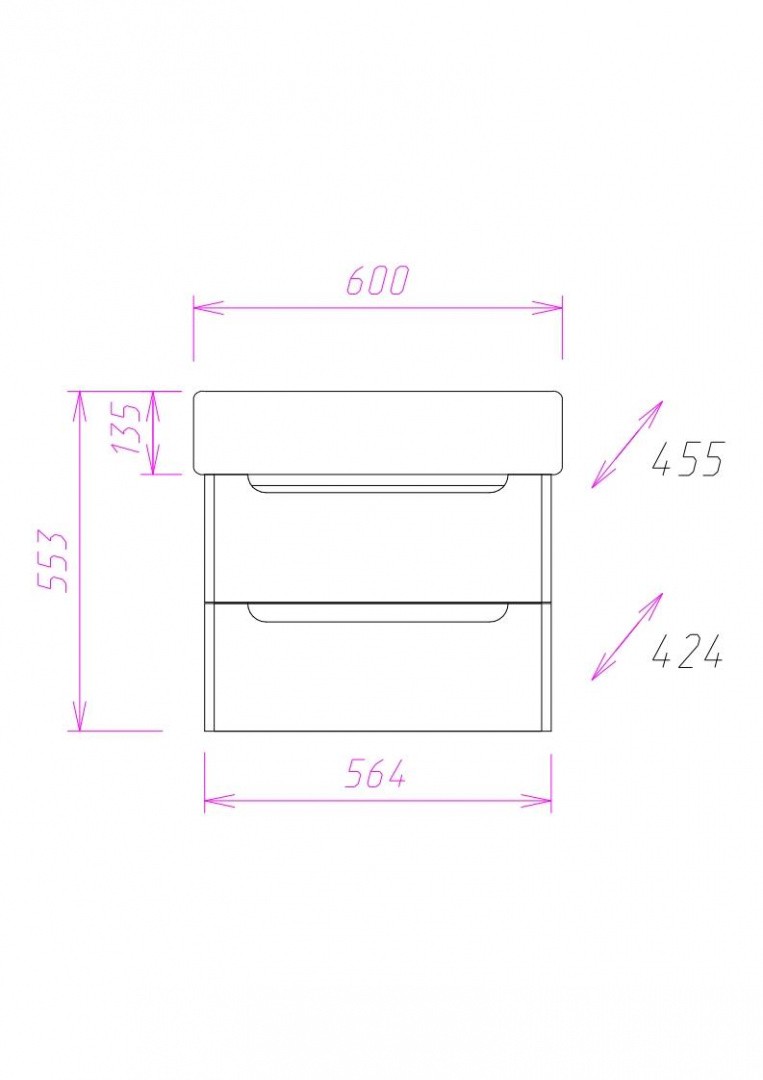 Приобрести onika тумба подвесная с раковиной неаполь 60х55см, белый 106104