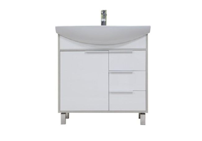 Приобрести тумба напольная с раковиной акватон рико 80 см 1a215401rib90, 1wh207783, белый/ясень