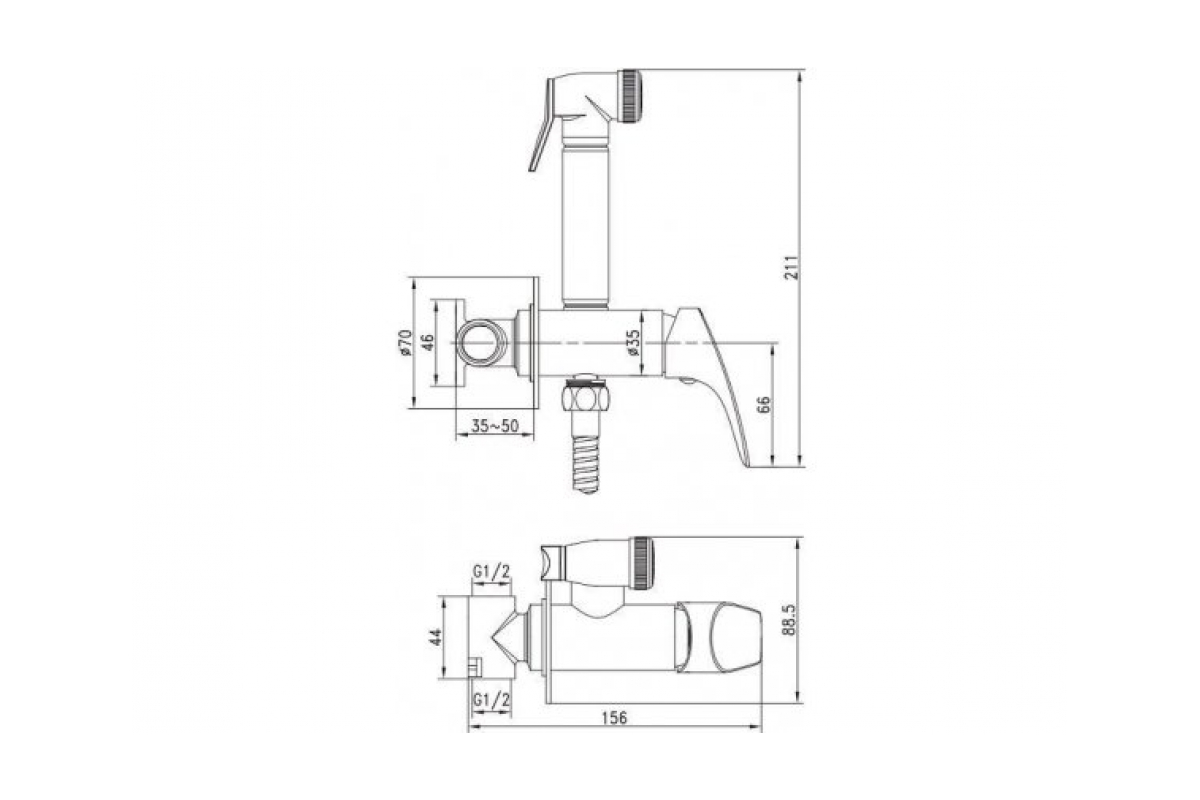Приобрести aquanet смеситель с гигиеническим душем atletic af310-52c (с внутренней частью)