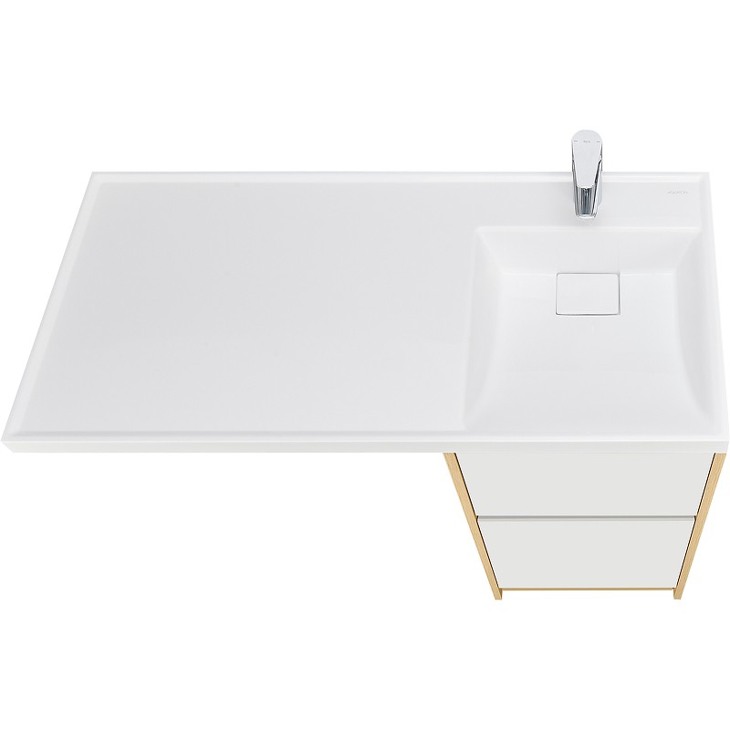 Приобрести тумба напольная с раковиной-столешницей акватон лондри 105 r/l, дуб сантана