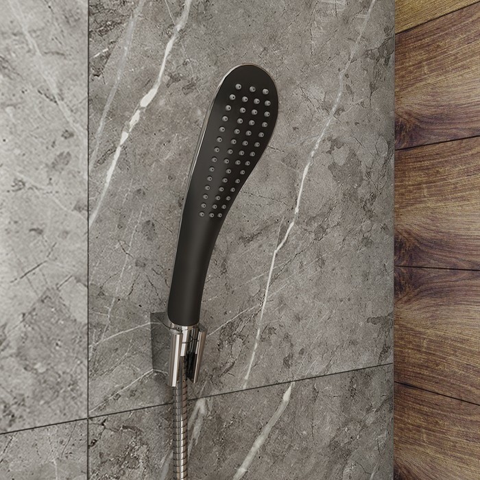 Приобрести iddis душевая лейка 1f 020, 246,4мм, однорежимная, черная\хром 0211f00i18