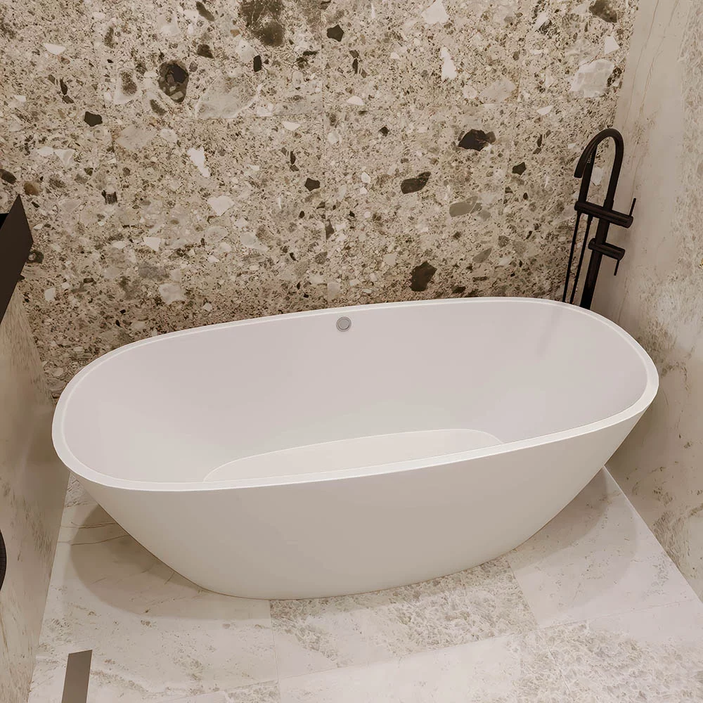 Приобрести veconi ванна из искусственного камня imperia 160х75 см, белая глянцевая imp16075