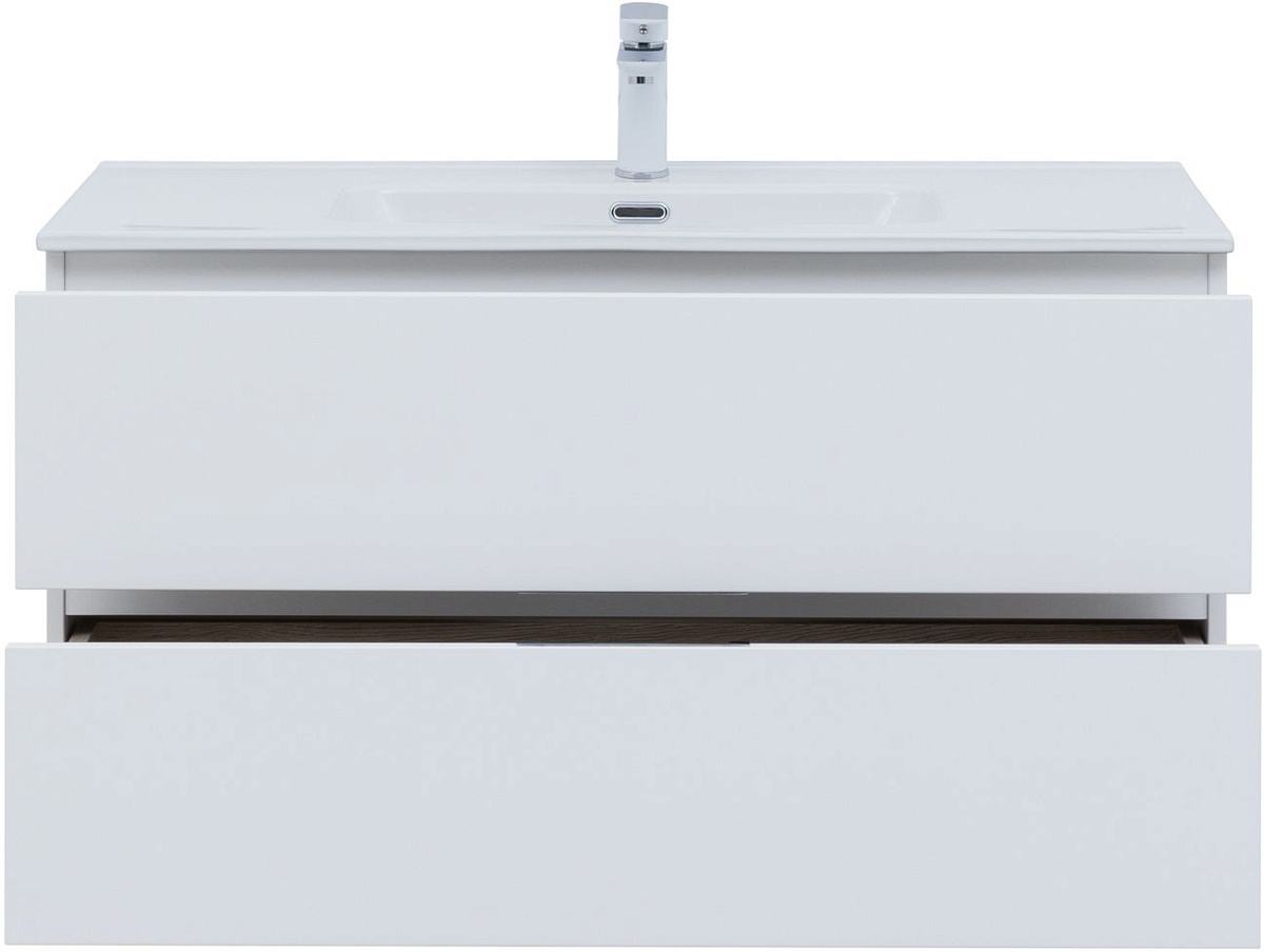 Приобрести aquanet тумба с раковиной алвита new 100 см, 2 ящика, белая матовая