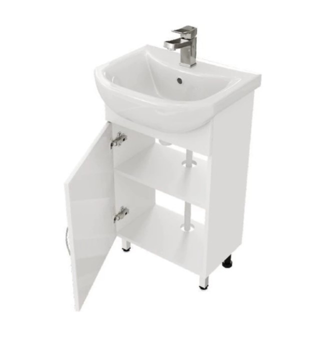 Приобрести mirsant тумба напольная оптима 55 см с раковиной балтика-55, белая ут000080926