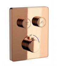 Термостатическая панель смесителя встраиваемая на 2 потребителя WONZON & WOGHAND, Розовое золото (WW-INF322A-RG)