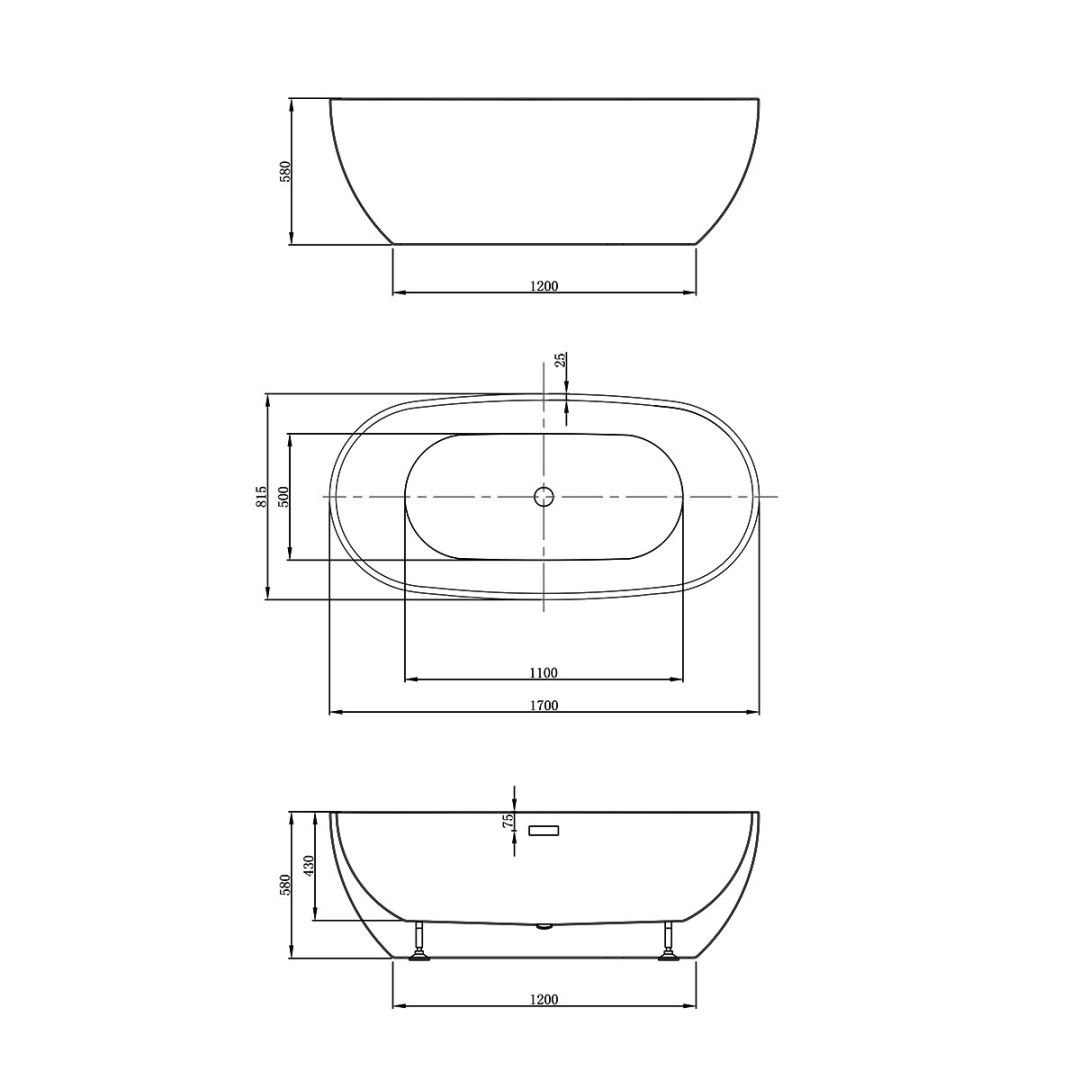 Приобрести vincea отдельностоящая ванна 170х81 см, белая vbt-408-1700