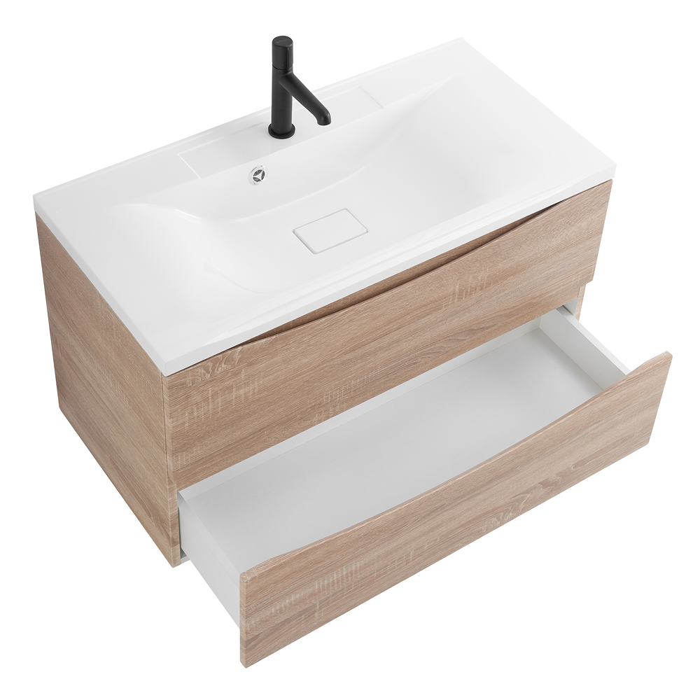 Приобрести belbagno тумба с раковиной marino 100 см, напольная rovere bianco, белая раковина