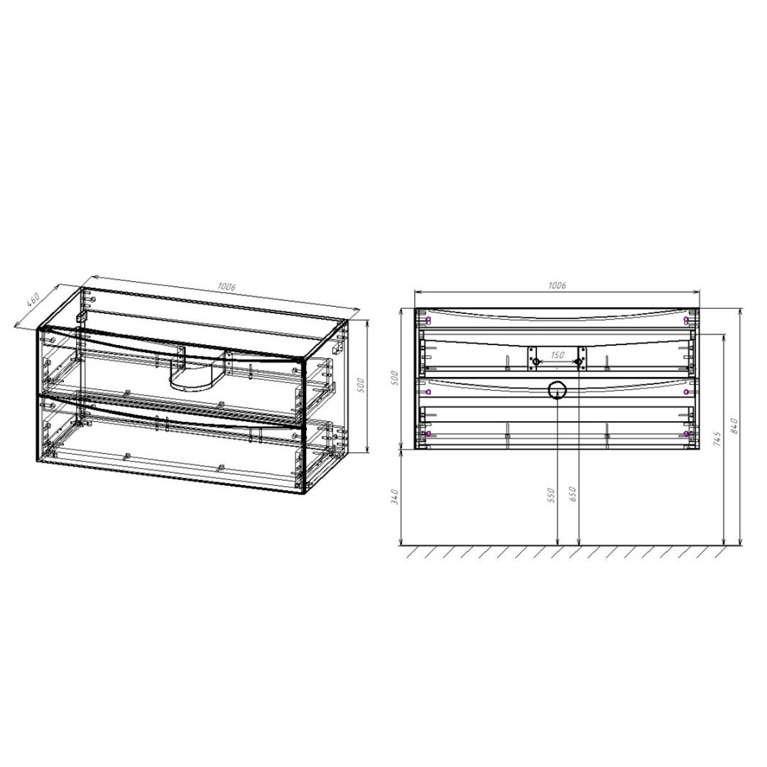 Приобрести vincea тумба подвесная mia 100 см, темное дерево с черной матовой раковиной vmc-2mc100rw;vbs-13100mb