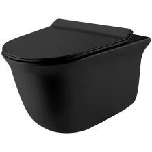 Grossman Унитаз подвесной Color с крышкой дюропласт, микролифт, черный GR-4412BMS