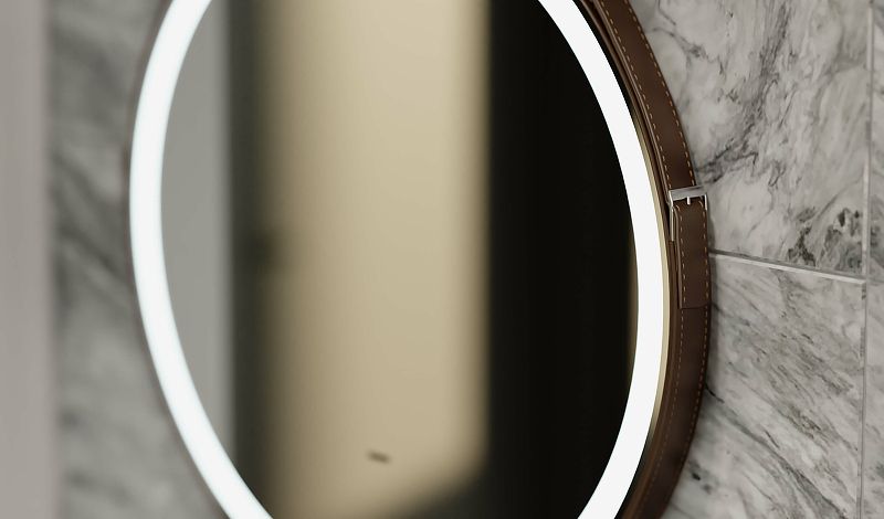 Приобрести jorno зеркало wood 60 см, с подсветкой, датчик движения, кожа