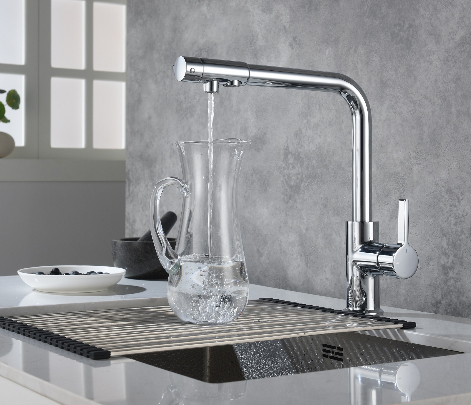 Приобрести смеситель для кухни с подключением фильтра timo hette 1026/00f хром