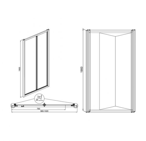 Приобрести дверь душевая sole vega 100 см хром/прозрачное