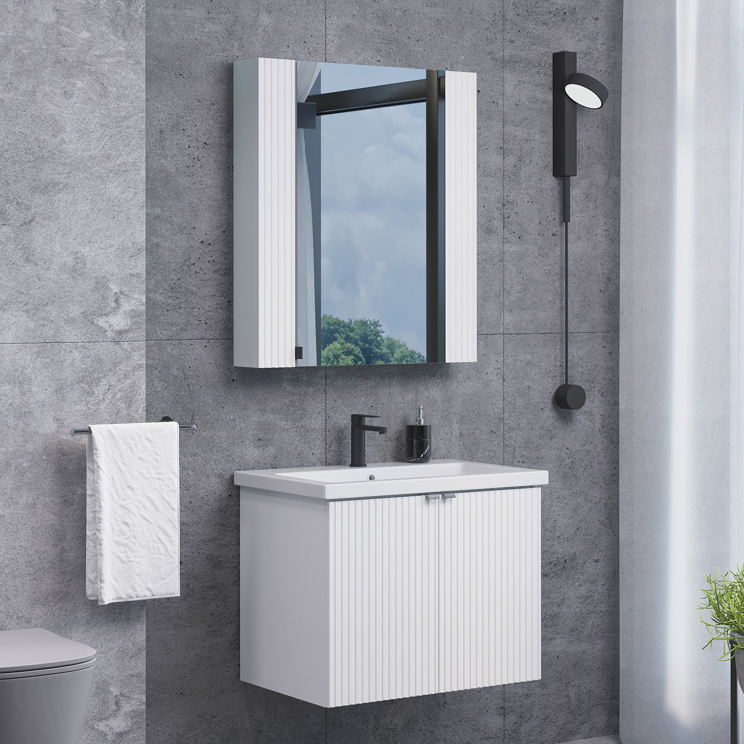 Приобрести сomforty зеркало-шкаф лима-70 белый матовый