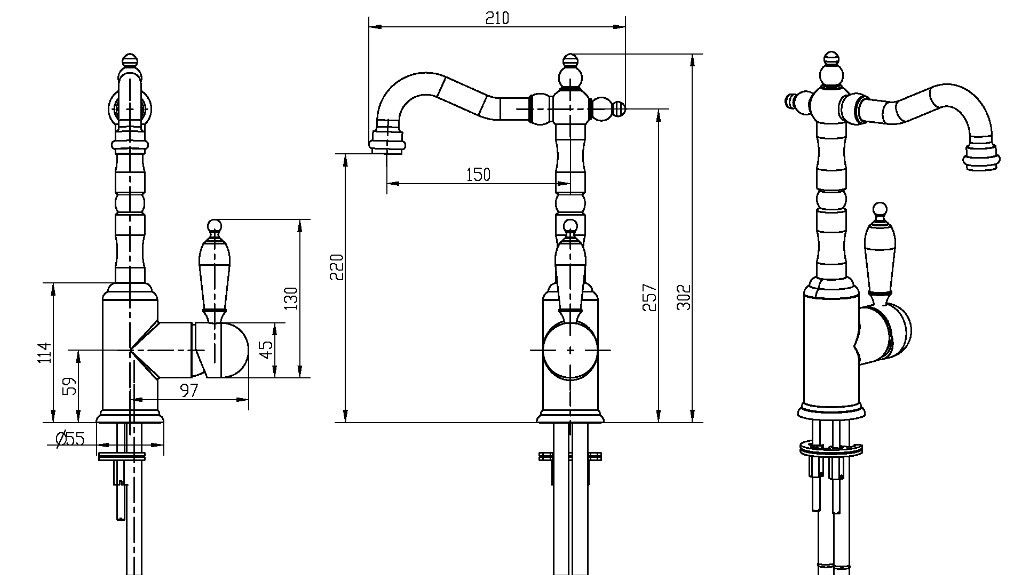 Приобрести boheme смеситель для раковины tradizionale, высокий, хром\белый 262
