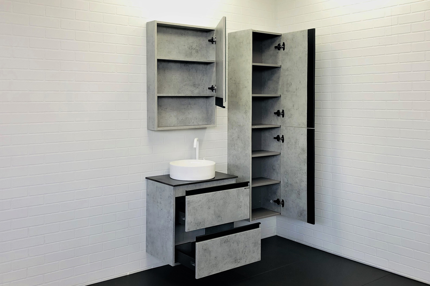 Приобрести сomforty зеркало-шкаф "эдинбург-60" бетон светлый