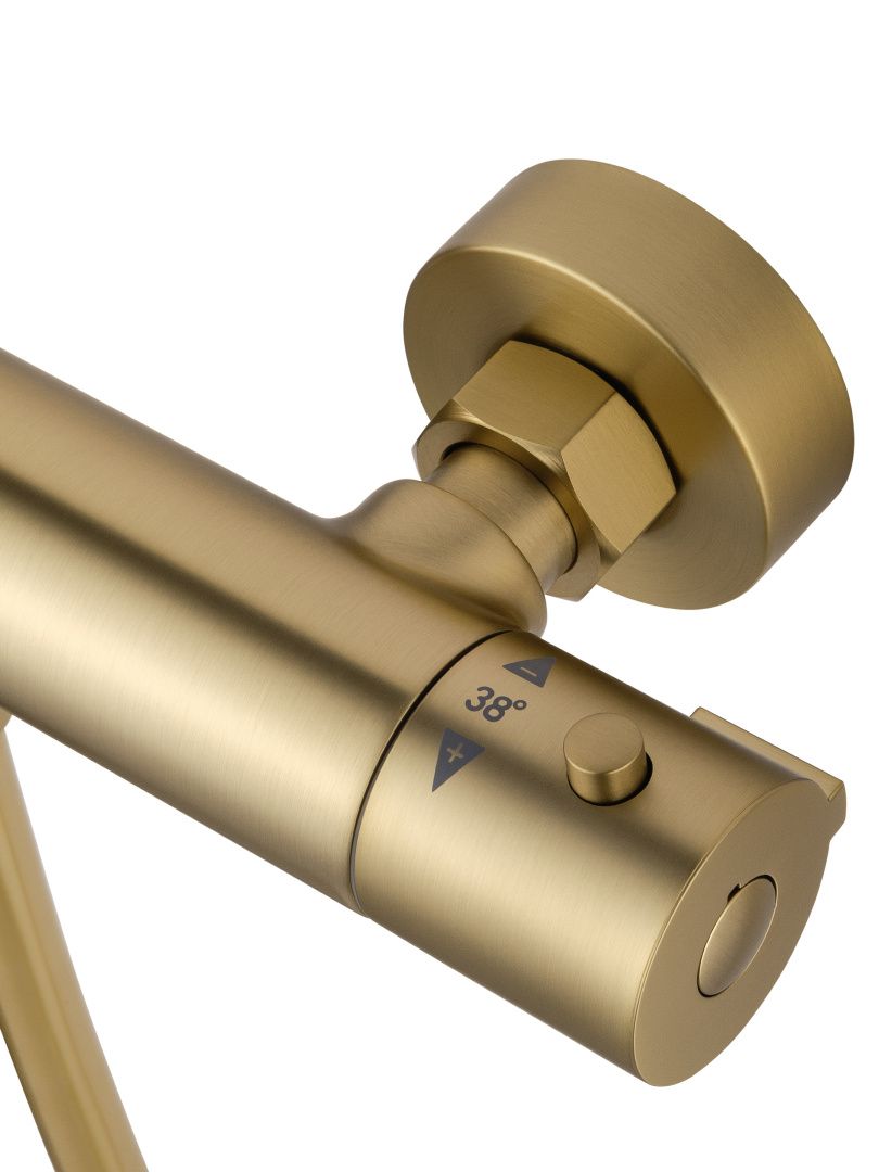Приобрести смеситель для душа с термостатом wonzon & woghand inn 3, брашированное золото (ww-b2065-a-bg)