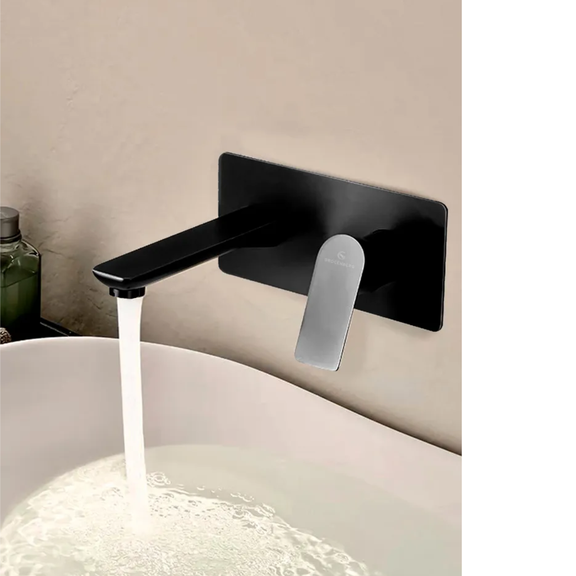 Приобрести grocenberg встраиваемый смеситель для раковины, черный матовый gb599bl