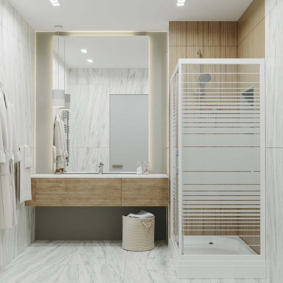 Приобрести triton душевое ограждение фьюжн 100x80 см, белое/узор полосы щ0000045120