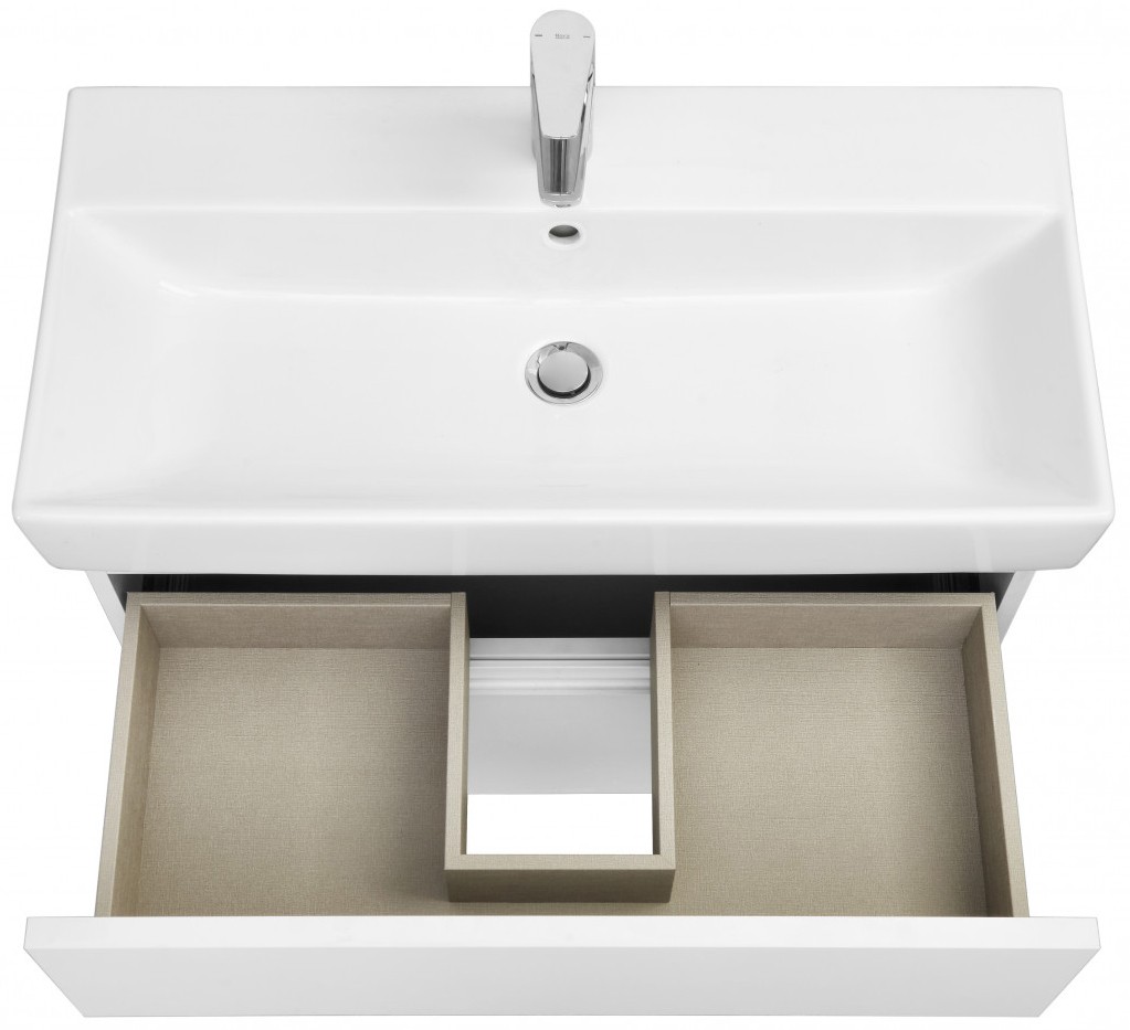 Приобрести тумба подвесная roca oleta с раковиной 80 см, белый матовый