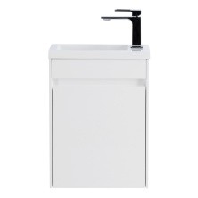 BelBagno Тумба с раковиной PIETRA MINI 40 см, подвесная с дверью 40-L Bianco Lucido, белая раковина