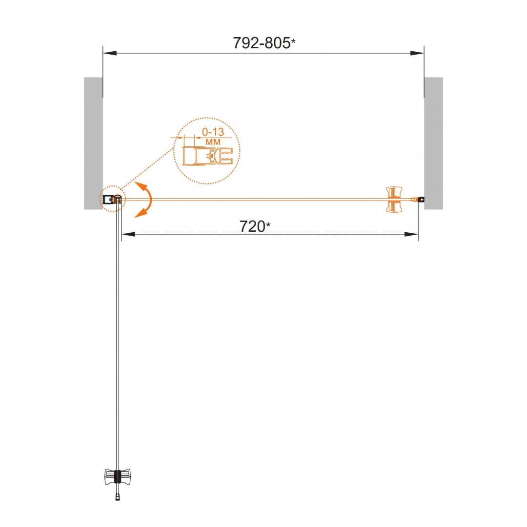 Приобрести cezares дверь душевая eco 80x190см eco-o-b-1-80-c-cr