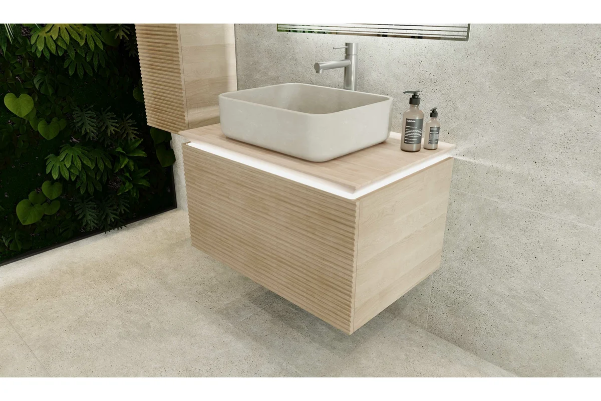 Приобрести jorno тумба подвесная karat 80 см со столешницей, светлый бук