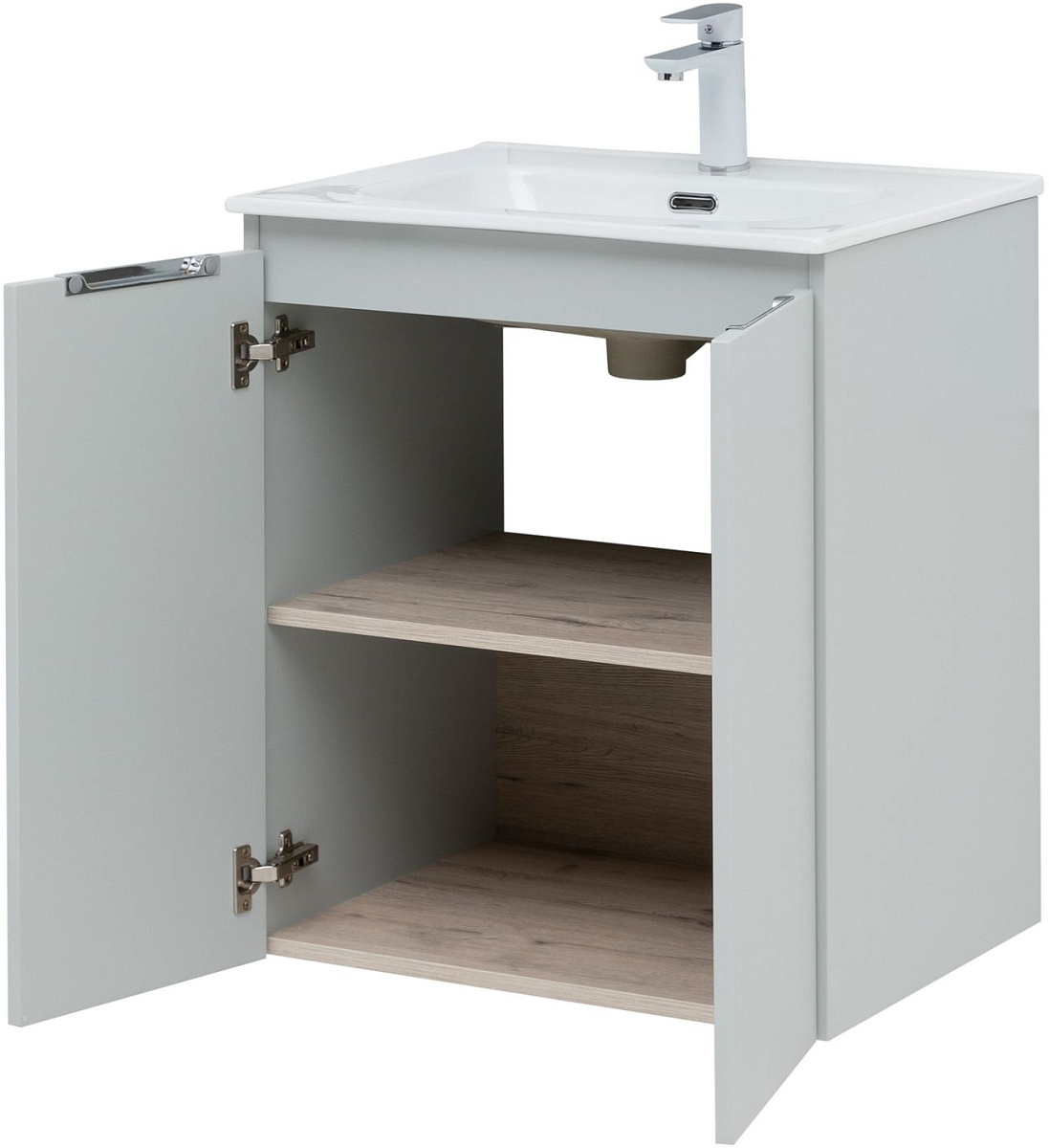 Приобрести aquanet тумба с раковиной алвита new 60 см, 2 дверцы, серый