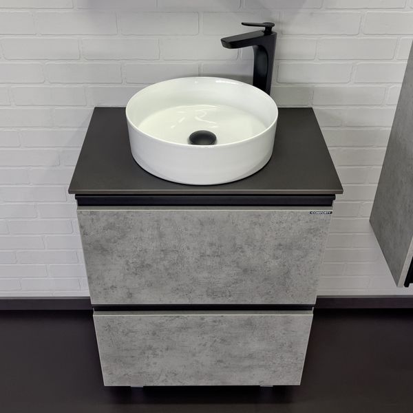 Приобрести сomforty тумба со столешницей и раковиной "эдинбург-60-н", светлый бетон, с отверстием под смеситель