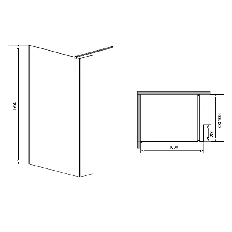 Приобрести loranto душевая перегородка 1000x1950 walk-in. доп.створка 20см. регулируемый кронштейн 80-100 прозрачное стекло 6 мм. профиль хром (cs-l801 100)
