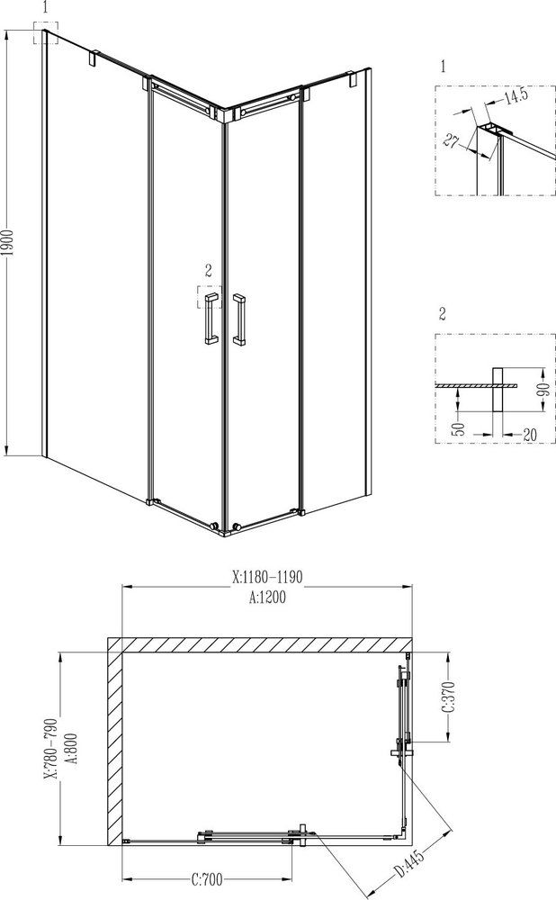 Приобрести grossman душевое ограждение galaxy 120х80 см, прямоугольное, хром\ прозрачное gr-3120l l