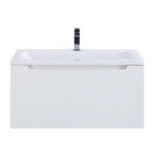 BelBagno Тумба c раковиной ETNA-M 80 см, с ящиком, подвесная Bianco Lucido, белая раковина