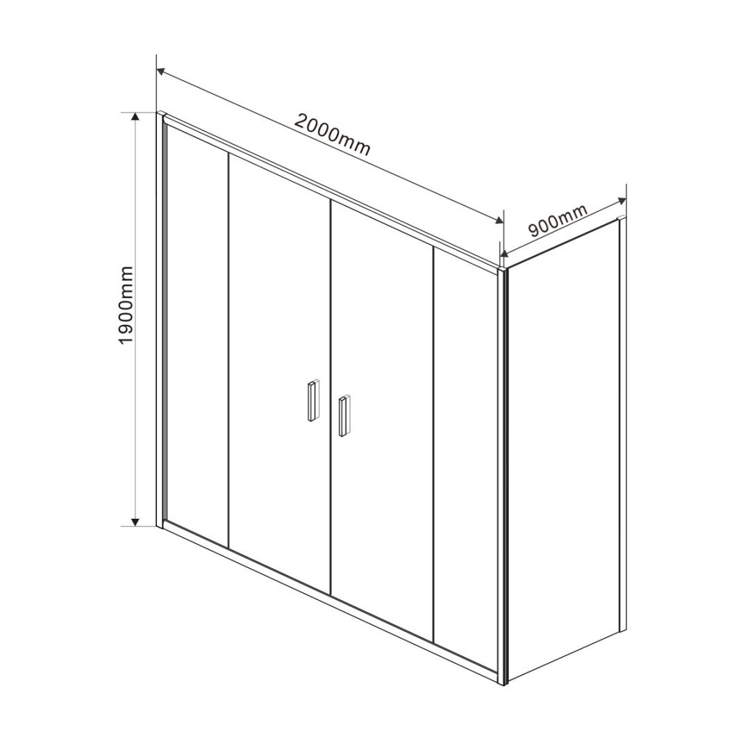 Приобрести vincea душевое ограждение garda 90х200 см, прозрачное, хром vsr-1g9020cl