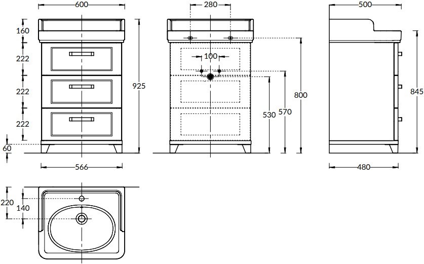 Приобрести тумба напольная с раковиной kerama marazzi pompei 60 см, белый po.60.3\wht