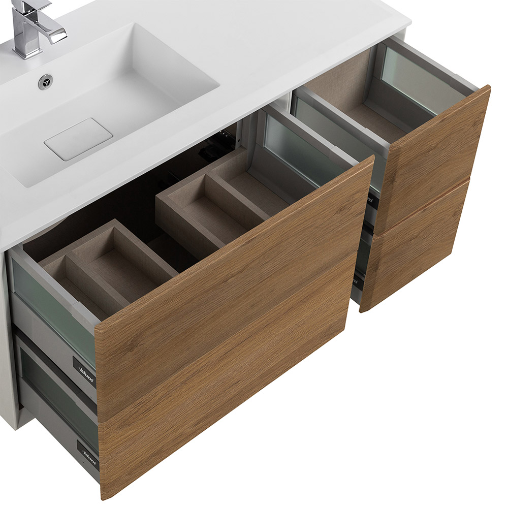 Приобрести cezares тумба подвесная с раковиной bellagio 106 см rovere tabacco, левостороняя, дерево 54716