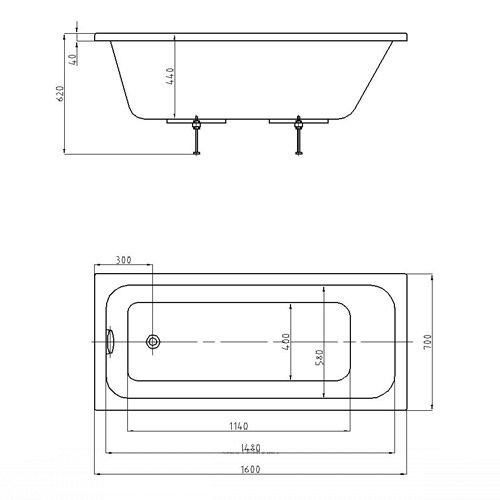 Приобрести акриловая ванна aquatek мия 160х70 см