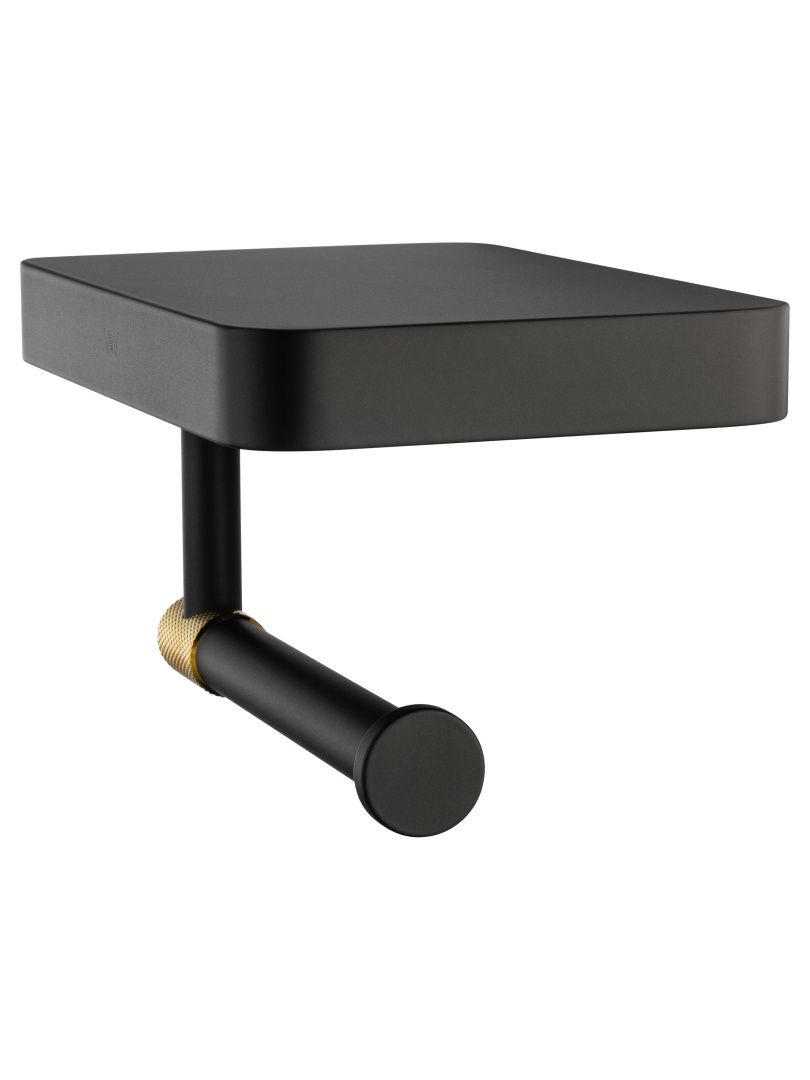 Приобрести держатель для туалетной бумаги с полкой wonzon & woghand majestic, черный/золото (ww-9226)