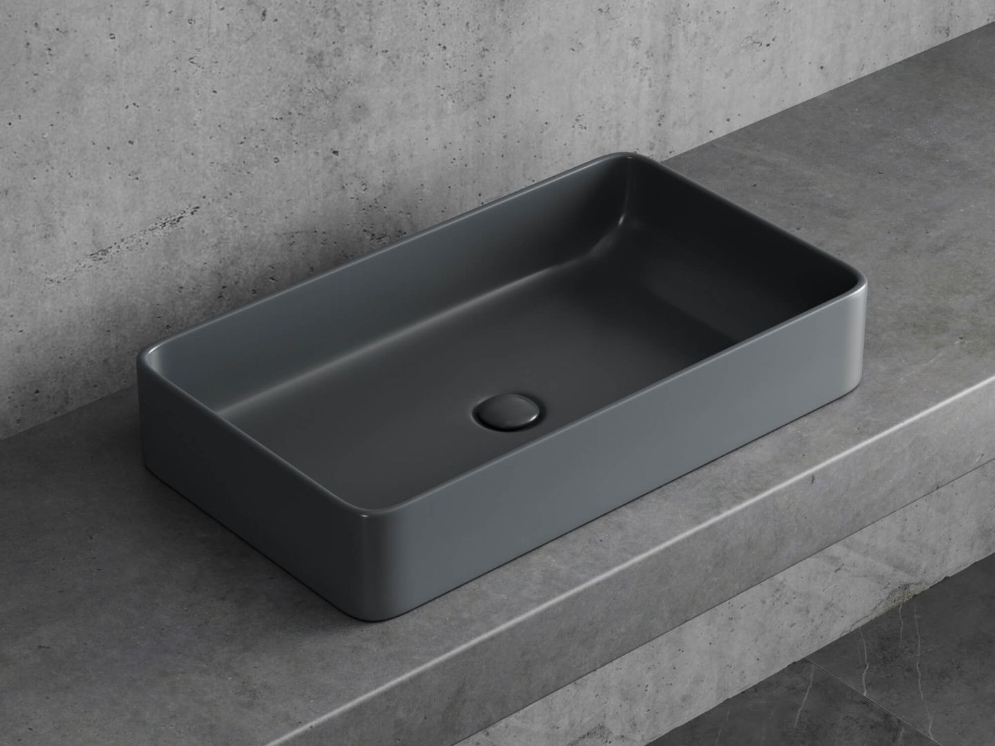 Приобрести hayzburg накладная раковина чаша 61х35 см, графит матовый hb-0038mdh