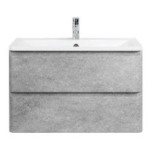 BelBagno Тумба с раковиной ALBANO 80 см, подвесная Cemento Verona Grigio, белая раковина
