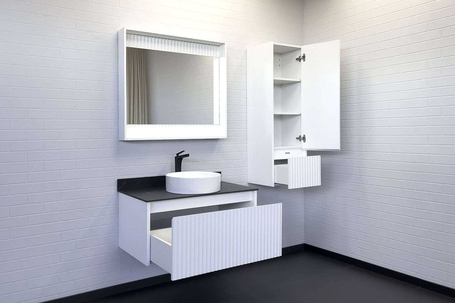 Приобрести сomforty тумба со столешницей и раковиной марсель-90 белая матовая c раковиной 9110