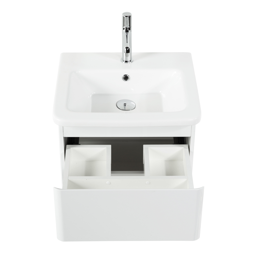 Приобрести belbagno тумба с раковиной albano-cer 50 см, подвесная bianco lucido, белая раковина