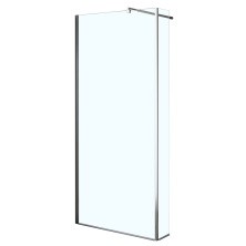 Loranto Душевая перегородка 1400x1950 Walk-in. Доп.створка 20см. Регулируемый кронштейн 80-100 Прозрачное стекло 6 мм. Профиль Хром (CS-L801 140)