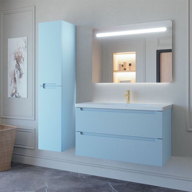 Приобрести caprigo тумба с раковиной termin-smalty 100 см, голубая, эмаль