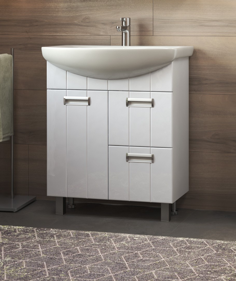 Приобрести vigo тумба с раковиной diana 70см, 1 дверца, 2 ящика, напольная, белая tn.dia.bal.70.1d.2y