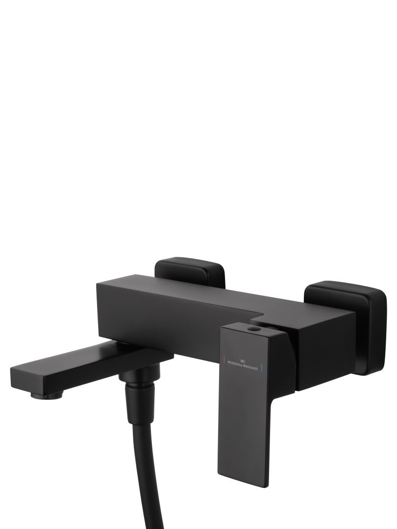 Приобрести смеситель для ванны с душем wonzon & woghand cube, черный матовый (ww-88639016-mb)