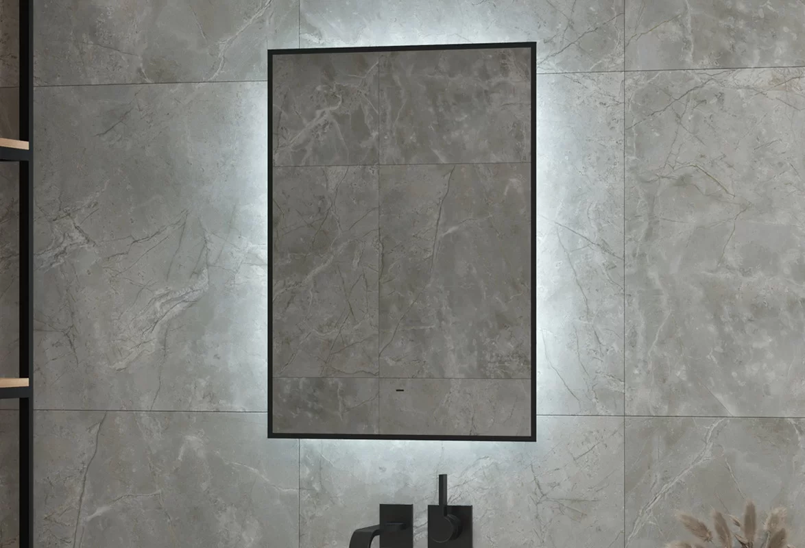 Приобрести continent зеркало с подсветкой amer 60х70 см, черное